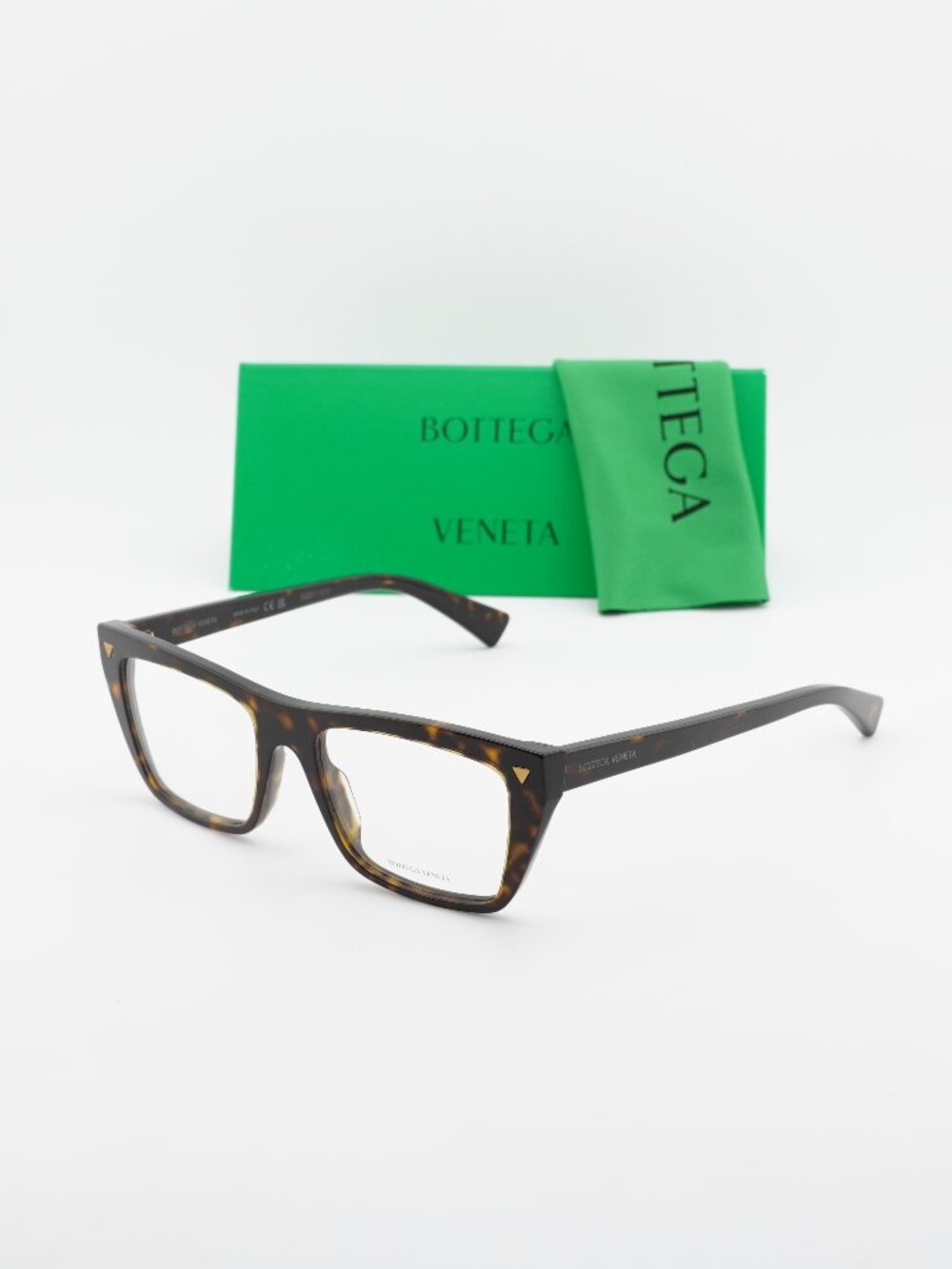 Bottega Veneta BV1258O 002 Unisex Rectangle Eyeglasses 53mm – Havana